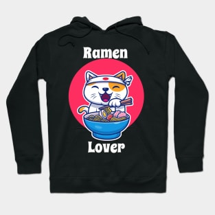 Cute Cat Ramen Lover Design Hoodie